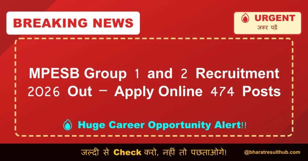 MPESB Group 1 and 2 Recruitment 2026 Out – Apply Online 474 Posts