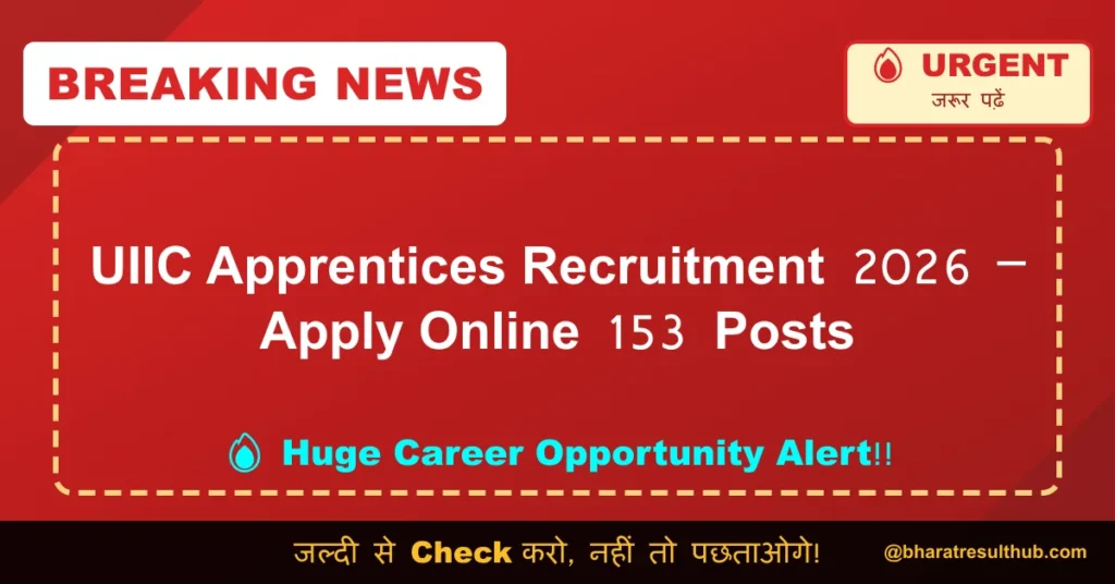UIIC Apprentices Recruitment 2026 – Apply Online 153 Posts