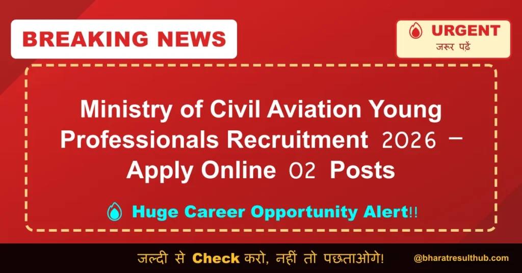 Ministry of Civil Aviation Young Professionals Recruitment 2026 – Apply Online 02 Posts