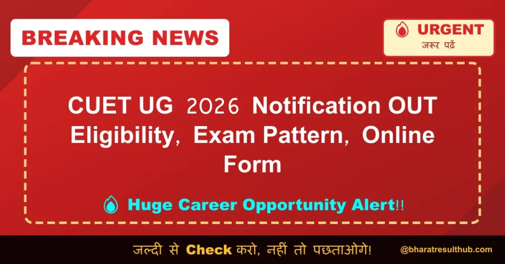 CUET UG 2026 Notification OUT Eligibility, Exam Pattern, Online Form
