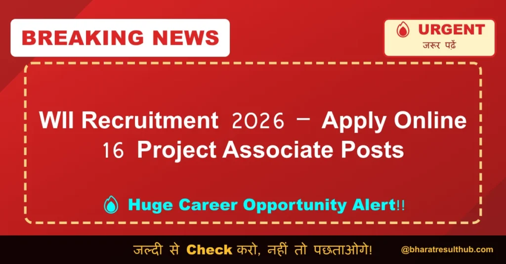 WII Recruitment 2026 – Apply Online 16 Project Associate Posts