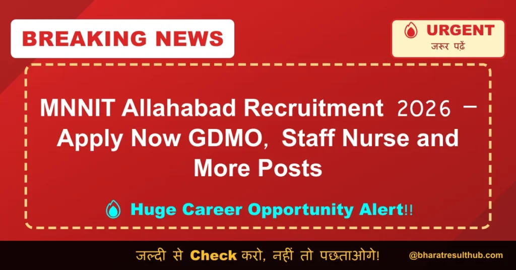 MNNIT Allahabad Recruitment 2026 – Apply Now GDMO, Staff Nurse and More Posts